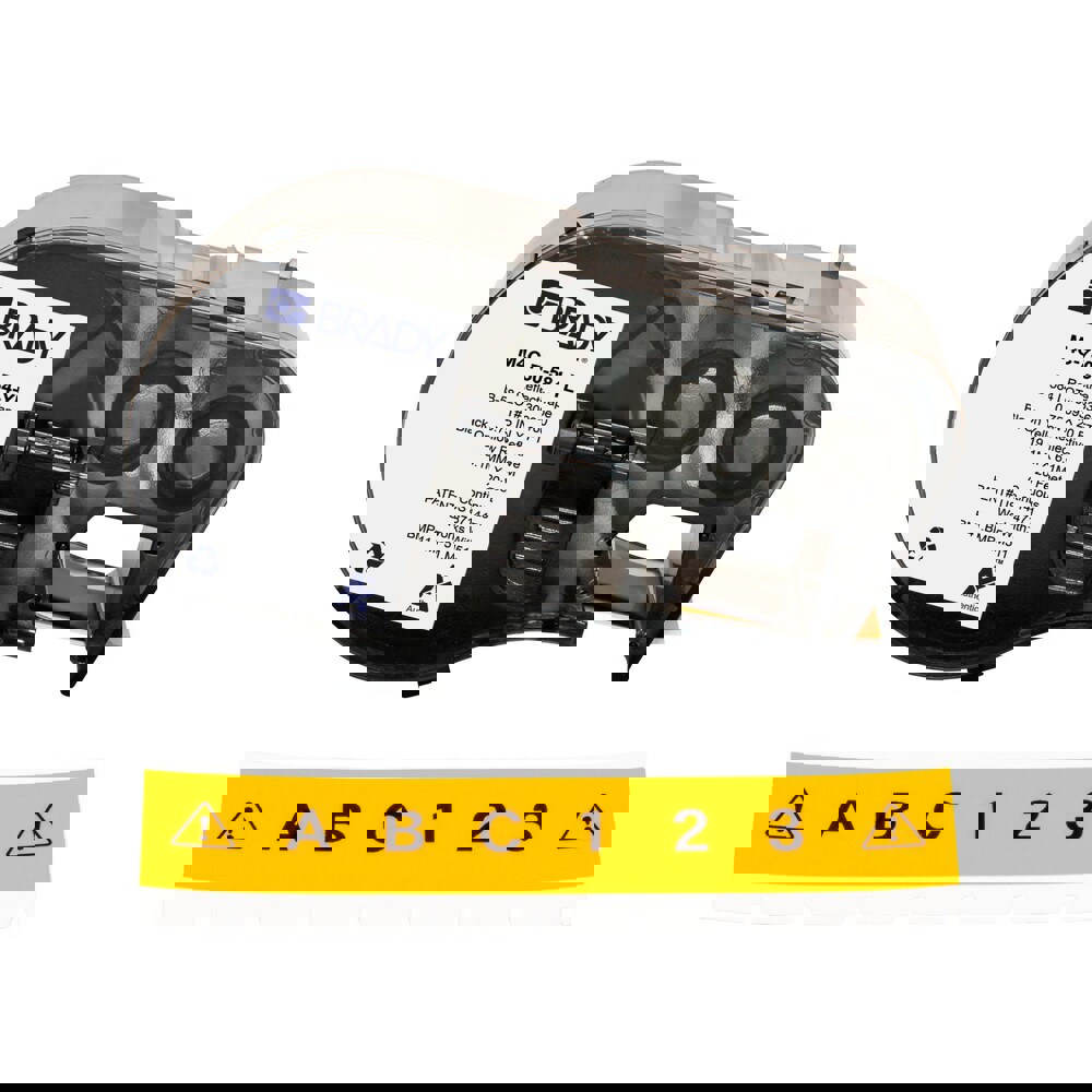 Labels, Ribbons & Tapes; Application: Label Printer Cartridge ; Type: Label Printer Cartridge ; Color Family: Yellow ; Color: Black on Yellow ; For Use With: BMP41; BMP51; BMP53; M511 ; Material: Plastic